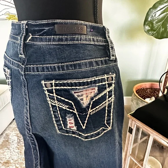 Vigoss Women's Dark Blue Boot Cut Jeans - Picture 5 of 6